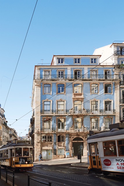 Babled Design building on Rua da Madalena, Lisbon, midle of Lisbon where the trams pass by.